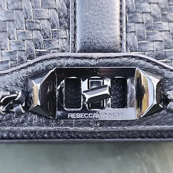 Rebecca Minkoff Love Chevron Quilt Black Leather Crossbody Bag - Picture 9 of 14